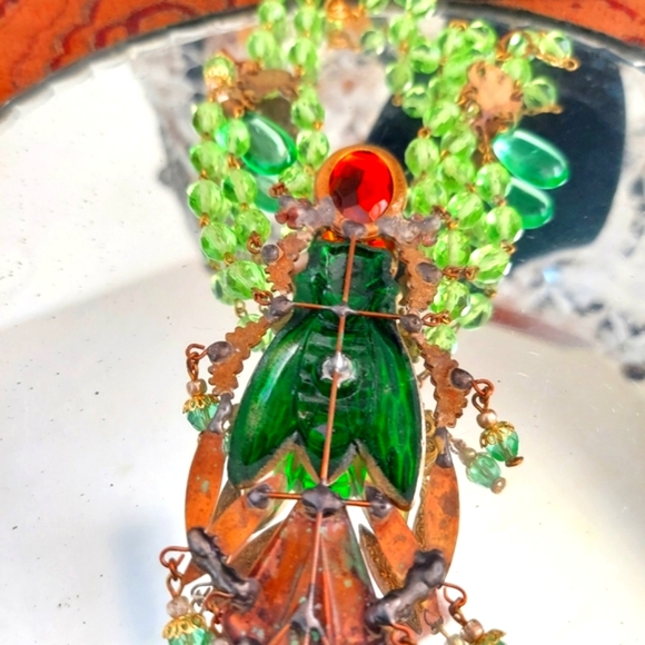 Czechoslovakian HUGE Cicada Necklace - Picture 3 of 6